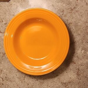 Fiesta flat rim soup bowl, Tangerine